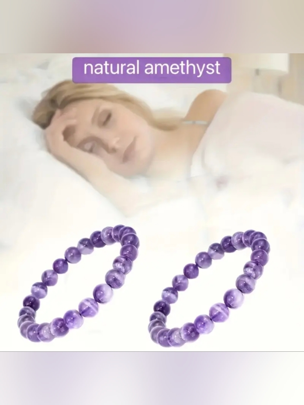 Natural Amethyst Bracelet New With Tags Stress Reducer - Picture 3 of 11